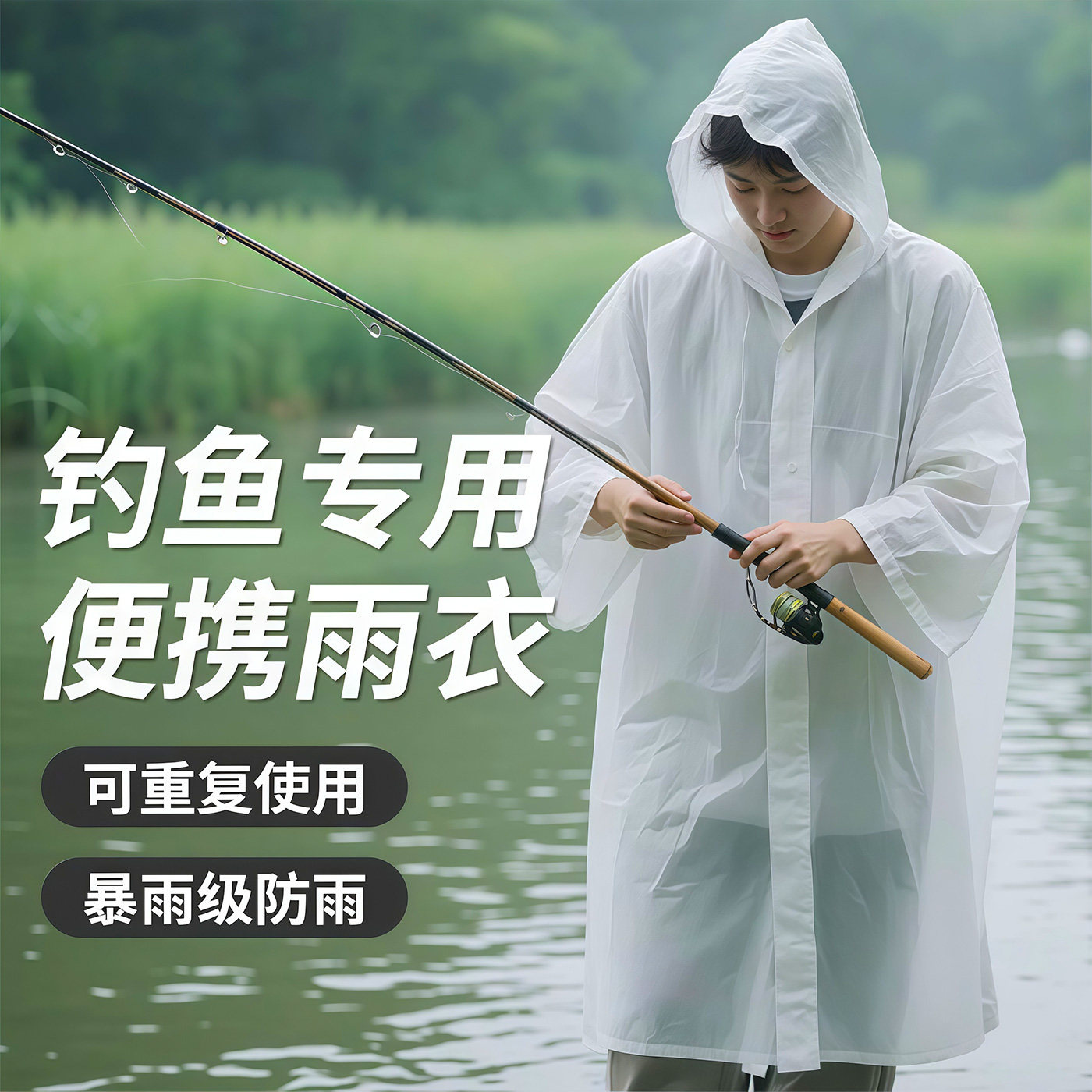 Camping Rain Poncho - Многоразовый утолщенный дождевик из ЭВА с
