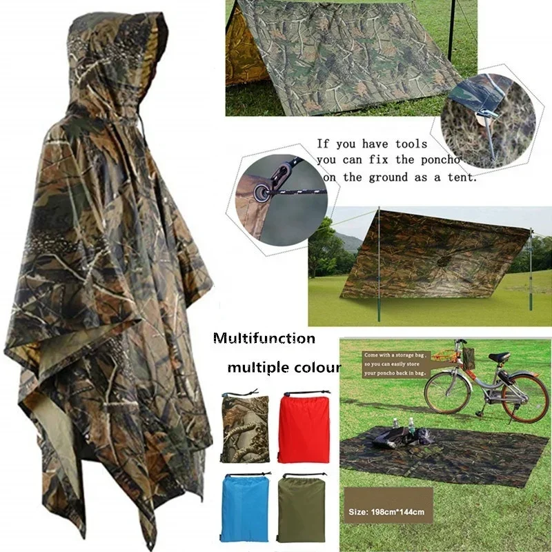 Camping Rain Poncho - Многофункциональный плащ 3 в 1, рюкзак,