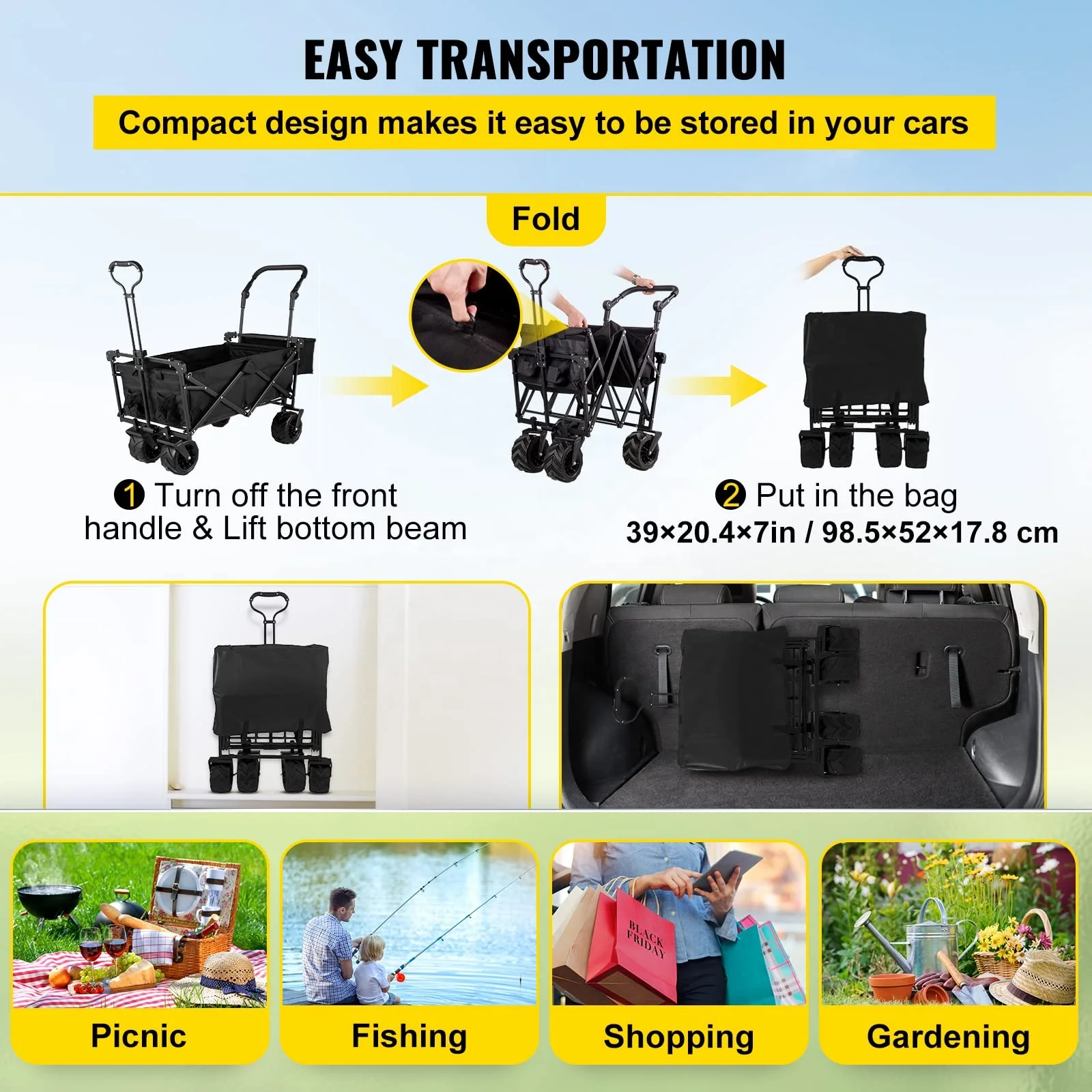 Складная тележка для кемпинга  – обзор и цена Outdoor Camping Trolley